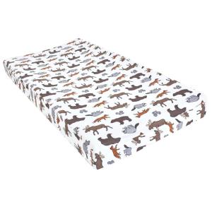 image:imageHudson Baby Unisex Baby Cotton Changing Pad Cover Pink Safari One SizeAnimal Adventure