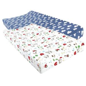 image:imageHudson Baby Unisex Baby Cotton Changing Pad Cover Pink Safari One SizeBoy Farm Animals