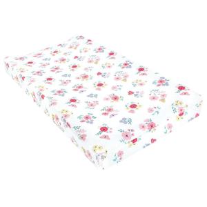 image:imageHudson Baby Unisex Baby Cotton Changing Pad Cover Pink Safari One SizeButterfly Floral