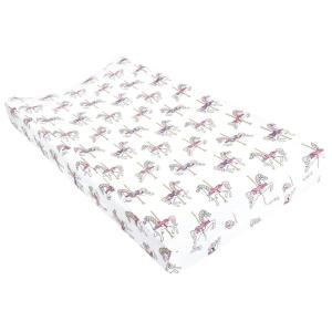 image:imageHudson Baby Unisex Baby Cotton Changing Pad Cover Pink Safari One SizeCarousel Horse