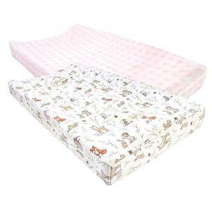 image:imageHudson Baby Unisex Baby Cotton Changing Pad Cover Pink Safari One SizeEnchanted Forest