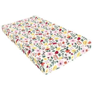 image:imageHudson Baby Unisex Baby Cotton Changing Pad Cover Pink Safari One SizeFall Botanical