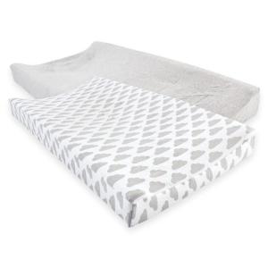 image:imageHudson Baby Unisex Baby Cotton Changing Pad Cover Pink Safari One SizeHeather Gray Cloud