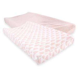 image:imageHudson Baby Unisex Baby Cotton Changing Pad Cover Pink Safari One SizeHeather Pink Cloud