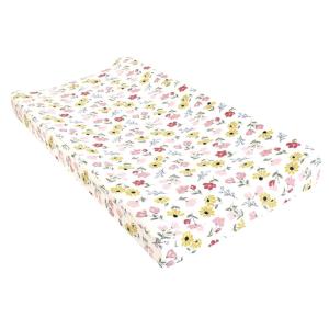 image:imageHudson Baby Unisex Baby Cotton Changing Pad Cover Pink Safari One SizeSoft Painted Floral