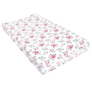 image:imageHudson Baby Unisex Baby Cotton Changing Pad Cover Pink Safari One SizeVintage Floral