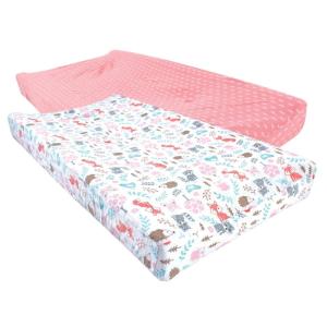 image:imageHudson Baby Unisex Baby Cotton Changing Pad Cover Pink Safari One SizeWoodland Fox