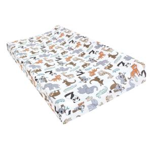 image:imageHudson Baby Unisex Baby Cotton Changing Pad Cover Pink Safari One SizeZoo Animals
