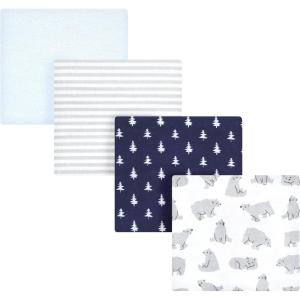 image:imageHudson Baby Unisex Baby Cotton Flannel Receiving Blankets Moose One SizeBear Poses