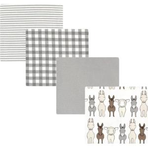 image:imageHudson Baby Unisex Baby Cotton Flannel Receiving Blankets Moose One SizeFarm Friends Cream