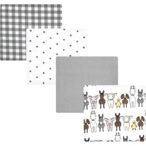 image:imageHudson Baby Unisex Baby Cotton Flannel Receiving Blankets Moose One SizeFarm Friends Grey