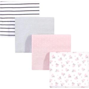 image:imageHudson Baby Unisex Baby Cotton Flannel Receiving Blankets Moose One SizeGray Pink Floral