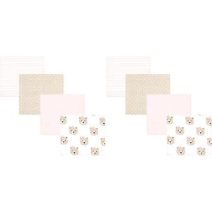 image:imageHudson Baby Unisex Baby Cotton Flannel Receiving Blankets Moose One SizePink Taupe Bear