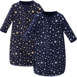 image:imageHudson Baby Unisex Baby Cotton LongSleeve Wearable Sleeping Bag Sack BlanketMetallic Stars