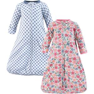 image:imageHudson Baby Unisex Baby Cotton LongSleeve Wearable Sleeping Bag Sack BlanketPink Blue Pretty Floral Long Sleeve