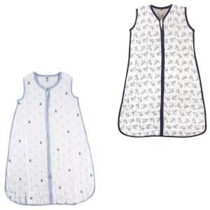 image:imageHudson Baby Unisex Baby Muslin Cotton Sleeveless Wearable Sleeping Bag Sack Blanket Lemons 1824 MonthsAnchorPaper Airplane Muslin 2pack