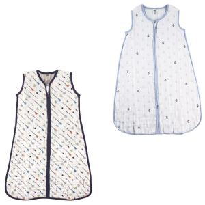 image:imageHudson Baby Unisex Baby Muslin Cotton Sleeveless Wearable Sleeping Bag Sack Blanket Lemons 1824 MonthsArrowsAnchor Muslin 2pack