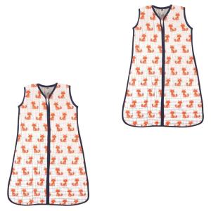 image:imageHudson Baby Unisex Baby Muslin Cotton Sleeveless Wearable Sleeping Bag Sack Blanket Lemons 1824 MonthsFoxes 2pack