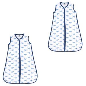 image:imageHudson Baby Unisex Baby Muslin Cotton Sleeveless Wearable Sleeping Bag Sack Blanket Lemons 1824 MonthsWhale 2pack