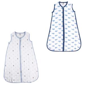 image:imageHudson Baby Unisex Baby Muslin Cotton Sleeveless Wearable Sleeping Bag Sack Blanket Lemons 1824 MonthsWhale Blue Anchors 2pack
