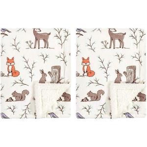 image:imageHudson Baby Unisex Baby Plush Mink and Sherpa Blanket Royal Safari One SizeEnchanted Forest