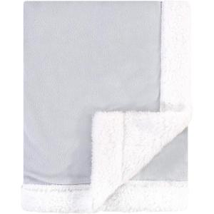 image:imageHudson Baby Unisex Baby Plush Mink and Sherpa Blanket Royal Safari One SizeGray White