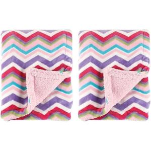 image:imageHudson Baby Unisex Baby Plush Mink and Sherpa Blanket Royal Safari One SizePink