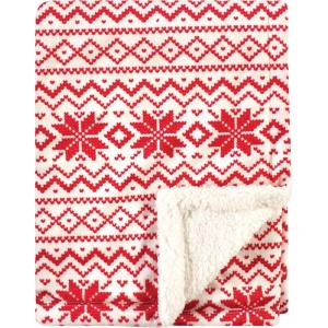 image:imageHudson Baby Unisex Baby Plush Mink and Sherpa Blanket Royal Safari One SizeRed Fair Isle