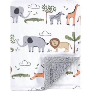 image:imageHudson Baby Unisex Baby Plush Mink and Sherpa Blanket Royal Safari One SizeSafari Life