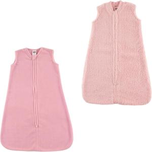image:imageHudson Baby Unisex Baby Plush Sleeping Bag Sack BlanketSolid Pink