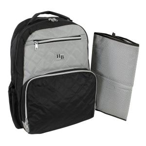 image:imageHudson Baby Unisex Baby Premium Diaper Bag Backpack and Changing Pad Beige One SizeBlack Gray