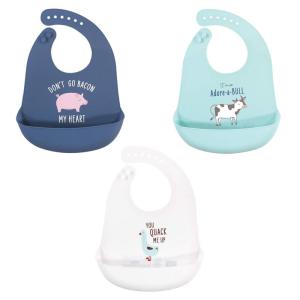 image:imageHudson Baby Unisex Baby Silicone Bibs Unicorn One SizeBacon My Heart