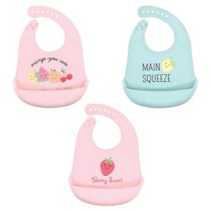 image:imageHudson Baby Unisex Baby Silicone Bibs Unicorn One SizeCute Fruit