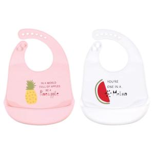 image:imageHudson Baby Unisex Baby Silicone Bibs Unicorn One SizeFruits