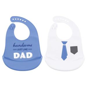 image:imageHudson Baby Unisex Baby Silicone Bibs Unicorn One SizeHandsome Just Like Dad