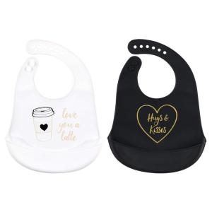 image:imageHudson Baby Unisex Baby Silicone Bibs Unicorn One SizeLatte