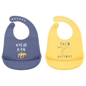 image:imageHudson Baby Unisex Baby Silicone Bibs Unicorn One SizeNacho Man