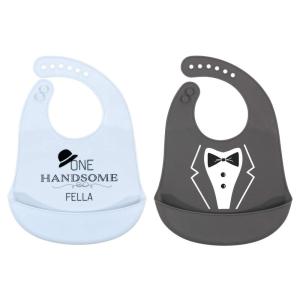 image:imageHudson Baby Unisex Baby Silicone Bibs Unicorn One SizeOne Handsome Fella