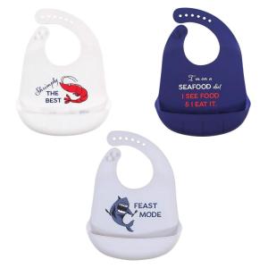 image:imageHudson Baby Unisex Baby Silicone Bibs Unicorn One SizeSeafood