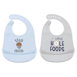 image:imageHudson Baby Unisex Baby Silicone Bibs Unicorn One SizeStud Muffin 2pack