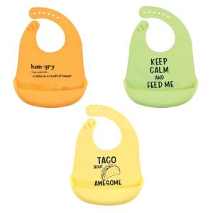 image:imageHudson Baby Unisex Baby Silicone Bibs Unicorn One SizeYellow Hangry