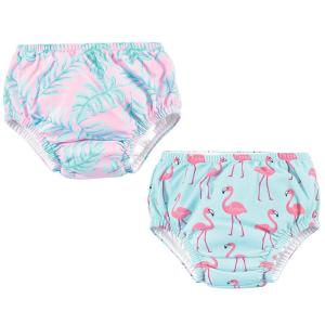 image:imageHudson Baby Unisex Baby Swim Diapers Blue Gray Shark 06 MonthsFlamingos