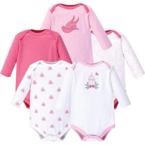 image:imageHudson Baby babygirls Cotton Longsleeve Bodysuits 5packBird Cage