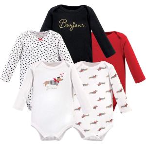 image:imageHudson Baby babygirls Cotton Longsleeve Bodysuits 5packBonjour