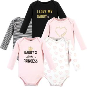 image:imageHudson Baby babygirls Cotton Longsleeve Bodysuits 5packDaddys Little Princess