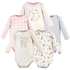image:imageHudson Baby babygirls Cotton Longsleeve Bodysuits 5packEnchanted Forest