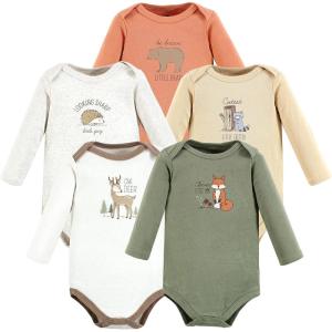 image:imageHudson Baby babygirls Cotton Longsleeve Bodysuits 5packForest Deer