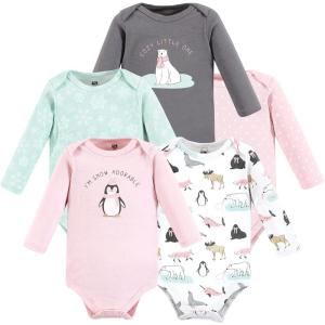 image:imageHudson Baby babygirls Cotton Longsleeve Bodysuits 5packGirl Arctic Animals
