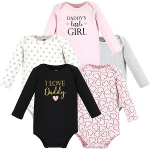 image:imageHudson Baby babygirls Cotton Longsleeve Bodysuits 5packGirl Daddy