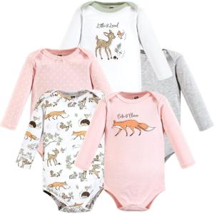 image:imageHudson Baby babygirls Cotton Longsleeve Bodysuits 5packGirl Magical Woodland